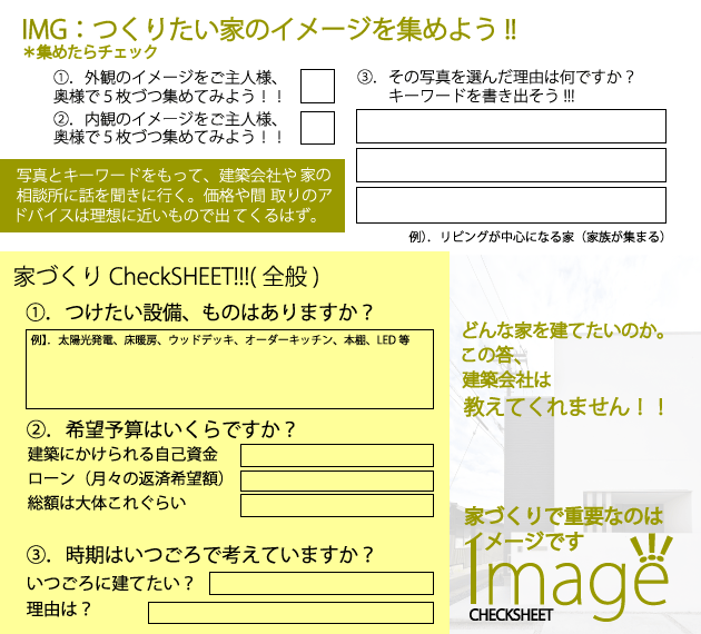 チェックシートイメージづくり